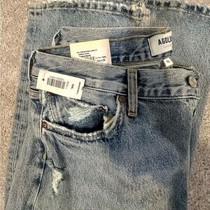 Agolde 90’s mid rise loose fit Light Blue Distressed Jean
